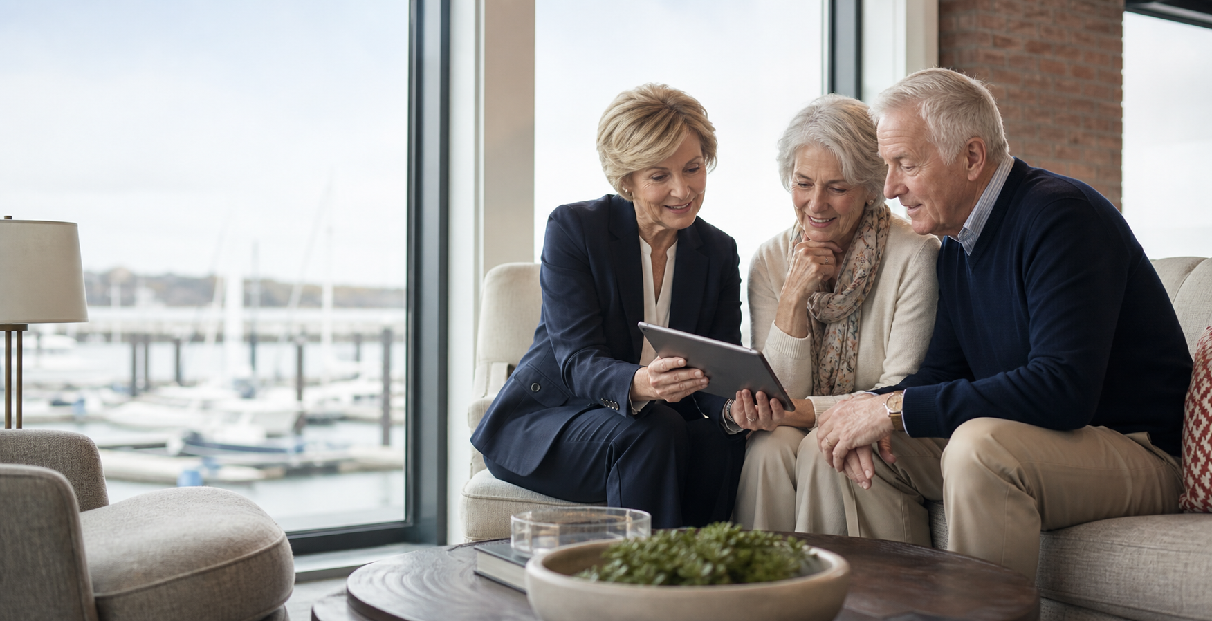 A mature couple meeting with an adviser